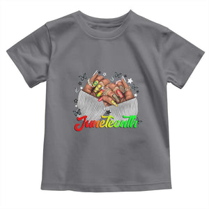 Juneteenth Celebration Toddler T Shirt Since 1865 Women Nails Butterflies TS01 Charcoal Print Your Wear
