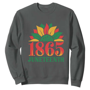 Sunflower Sweatshirt 1865 Juneteenth Celebrate African American Freedom Day for Women TS01 Dark Heather Printyourwear