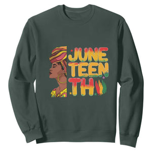 African Black History African American Ladies Juneteenth Sweatshirt TS01 Dark Forest Green Printyourwear