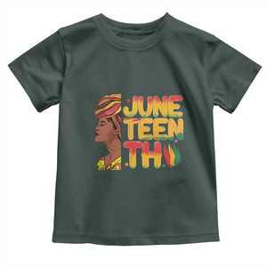 Juneteenth Black Woman Toddler T Shirt Black History African American Ladies TS01 Dark Forest Green Print Your Wear