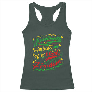 Black History Pride Racerback Tank Top Juneteenth Reminds Me Of a Black Freedom TS01 Dark Forest Green Print Your Wear