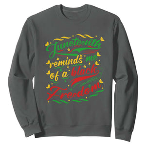 Black History Sweatshirt Juneteenth Reminds Me Of a Black Freedom TS01 Dark Heather Printyourwear