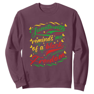 Black History Sweatshirt Juneteenth Reminds Me Of a Black Freedom TS01 Maroon Printyourwear