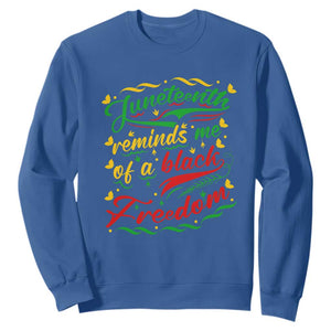 Black History Sweatshirt Juneteenth Reminds Me Of a Black Freedom TS01 Royal Blue Printyourwear