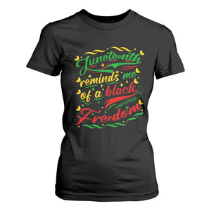 Black History Pride T Shirt For Women Juneteenth Reminds Me Of a Black Freedom TS01 Black Print Your Wear