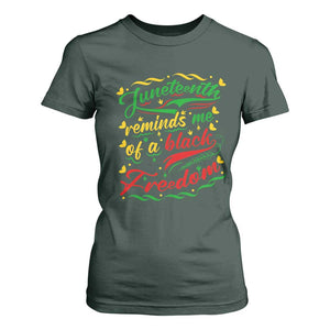 Black History Pride T Shirt For Women Juneteenth Reminds Me Of a Black Freedom TS01 Dark Forest Green Print Your Wear