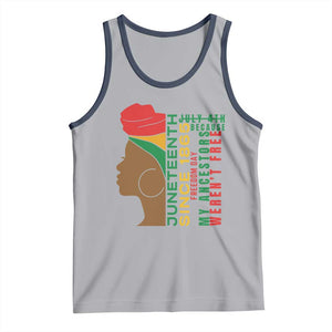 Juneteenth Since 1865 Tank Top My Ancestors Weren't Free TS01 Athletic Heather Navy Print Your Wear