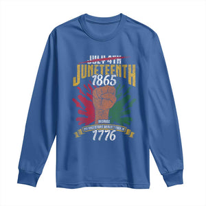 Juneteenth Since 1865 Long Sleeve Shirt My Ancestors Weren't Free In 1776 TS01 Royal Blue Print Your Wear
