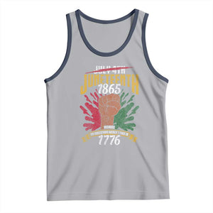 Juneteenth Since 1865 Tank Top My Ancestors Weren't Free In 1776 TS01 Athletic Heather Navy Print Your Wear