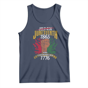 Juneteenth Since 1865 Tank Top My Ancestors Weren't Free In 1776 TS01 Navy Print Your Wear