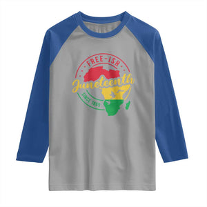 Free-ish Juneteenth Since 1865 Raglan Shirt TS01 Sport Gray Royal Print Your Wear
