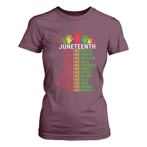 Juneteenth 1865 T Shirt For Women Dream Like Leaders TS01 Maroon Print Your Wear
