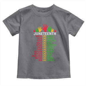 Juneteenth 1865 Toddler T Shirt Dream Like Leaders TS01 Charcoal Print Your Wear