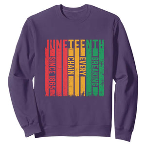1865 Sweatshirt Juneteenth Breaking Every Chain TS01 Purple Printyourwear