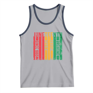 Juneteenth Since 1865 Tank Top Breaking Every Chain TS01 Athletic Heather Navy Print Your Wear