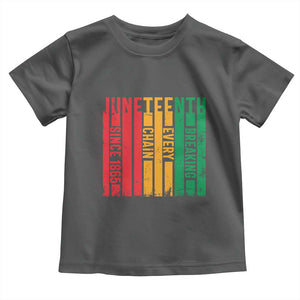 Juneteenth Since 1865 Toddler T Shirt Breaking Every Chain TS01 Dark Heather Print Your Wear