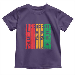 Juneteenth Since 1865 Toddler T Shirt Breaking Every Chain TS01 Purple Print Your Wear