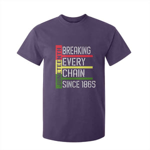 Juneteenth 1865 T Shirt For Kid Breaking Every Chain TS01 Purple Print Your Wear