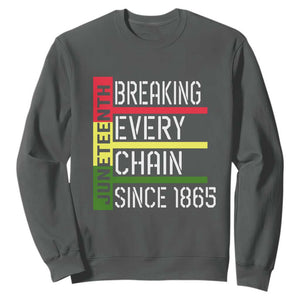 Juneteenth Breaking Every Chain Sweatshirt Since 1865 TS01 Dark Heather Printyourwear