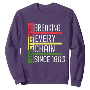 Juneteenth Breaking Every Chain Sweatshirt Since 1865 TS01 Purple Printyourwear