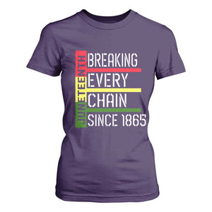 Juneteenth 1865 T Shirt For Women Breaking Every Chain TS01 Purple Print Your Wear