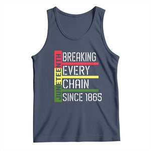 Juneteenth 1865 Tank Top Breaking Every Chain TS01 Navy Print Your Wear