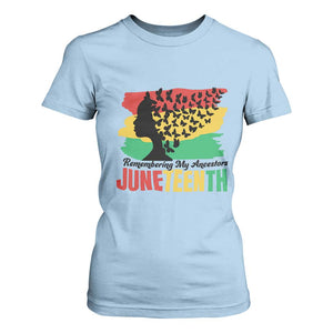 Juneteenth 1865 T Shirt For Women Remembering My Ancestors TS01 Light Blue Print Your Wear