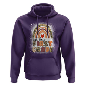 Oh Hey First Grade Hoodie Rainbow Bleached, 1st Day of School for Girls TS01 Purple Print Your Wear