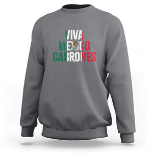 Mexican Independence Day Tee Sweatshirt Viva Mexico Cabrones Design with Heart TS01 Charcoal Print Your Wear