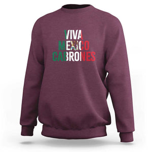 Mexican Independence Day Tee Sweatshirt Viva Mexico Cabrones Design with Heart TS01 Maroon Print Your Wear