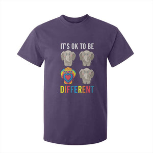 Autism Acceptance T Shirt For Kid It's Ok To Be Different Tie Dye Elephant Hippy Style TS01 Purple Printyourwear
