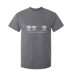Autism Acceptance T Shirt For Kid It's Ok To Be A Little Different Jigsaw Puzzle Elephant TS01 Charcoal Printyourwear