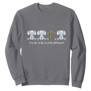 Autism Acceptance Sweatshirt It's Ok To Be A Little Different Jigsaw Puzzle Elephant TS01 Charcoal Printyourwear
