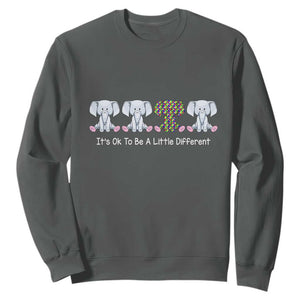 Autism Acceptance Sweatshirt It's Ok To Be A Little Different Jigsaw Puzzle Elephant TS01 Dark Heather Printyourwear