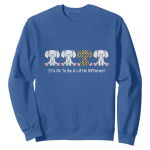 Autism Acceptance Sweatshirt It's Ok To Be A Little Different Jigsaw Puzzle Elephant TS01 Royal Blue Printyourwear