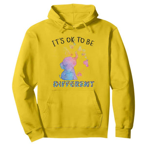 Autism Support Hoodie It's Ok To Be Different Cute Watercolor Elephant TS01 Daisy Printyourwear