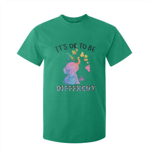 Autism Support T Shirt For Kid It's Ok To Be Different Cute Watercolor Elephant TS01 Irish Green Printyourwear