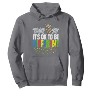 Autism Awareness Hoodie It's Ok To Be Different Funny Jigsaw Puzzle Elephant TS01 Charcoal Printyourwear