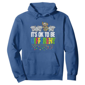 Autism Awareness Hoodie It's Ok To Be Different Funny Jigsaw Puzzle Elephant TS01 Royal Blue Printyourwear