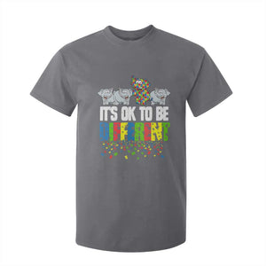 Autism Awareness T Shirt For Kid It's Ok To Be Different Funny Jigsaw Puzzle Elephant TS01 Charcoal Printyourwear