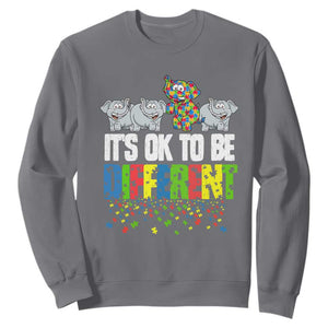 Autism Awareness Sweatshirt It's Ok To Be Different Funny Jigsaw Puzzle Elephant TS01 Charcoal Printyourwear