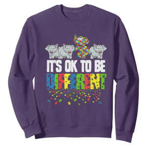 Autism Awareness Sweatshirt It's Ok To Be Different Funny Jigsaw Puzzle Elephant TS01 Purple Printyourwear