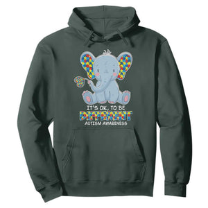 Autism Awareness Elephant Hoodie Its Ok To Be Different TS01 Dark Forest Green Printyourwear