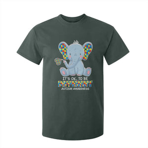 Autism Awareness Elephant T Shirt For Kid Its Ok To Be Different TS01 Dark Forest Green Printyourwear