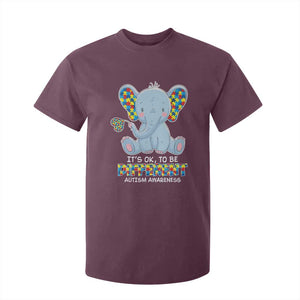 Autism Awareness Elephant T Shirt For Kid Its Ok To Be Different TS01 Maroon Printyourwear