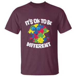 Autism Awareness Day T Shirt It's Okay To Be Different Elephant TS01 Maroon Printyourwear