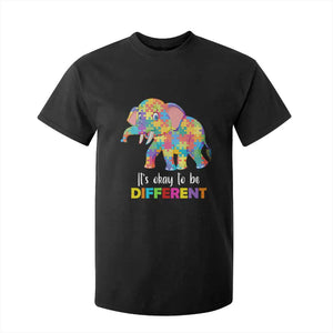 Autism T Shirt For Kid It's Okay To Be Different Elephant TS01 Black Printyourwear