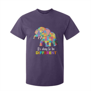 Autism T Shirt For Kid It's Okay To Be Different Elephant TS01 Purple Printyourwear