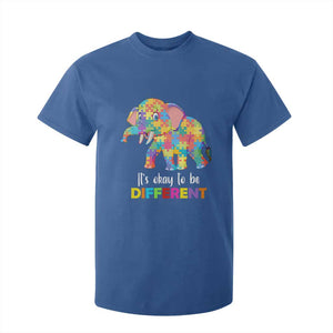 Autism T Shirt For Kid It's Okay To Be Different Elephant TS01 Royal Blue Printyourwear