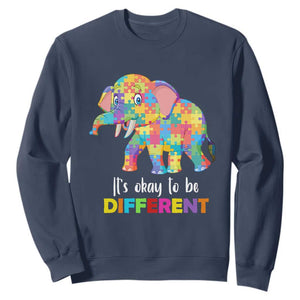 Autism Sweatshirt It's Okay To Be Different Elephant TS01 Navy Printyourwear